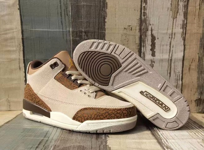 Men's Running weapon Air Jordan 3 Cream/Brown Shoes 0102 Men's Running weapon Air Jordan 3 Cream/Brown Shoes 0102